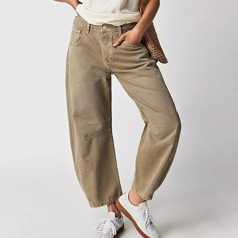 Women's Wide Leg Ankle Length Trousers