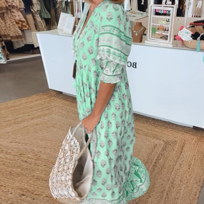Floral V-Neck Summer Dress