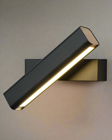 LumoEdge - Modern Minimalist Wall-Mounted Lights Rectangular Black & White Design | Adjustable Space-Saving Mount with Soft Accent Glow | Elegant Lighting for Bedroom, Hallway, or Living Area