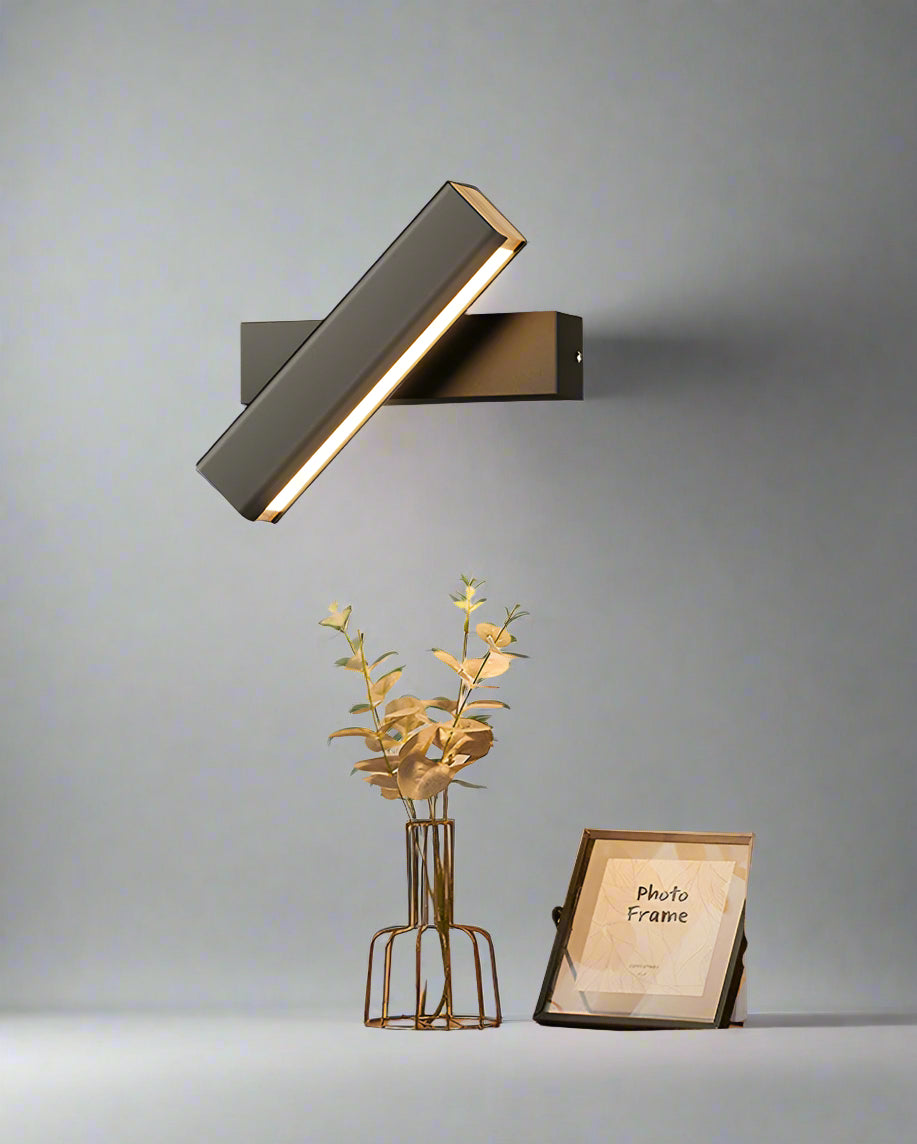 LumoEdge - Modern Minimalist Wall-Mounted Lights Rectangular Black & White Design | Adjustable Space-Saving Mount with Soft Accent Glow | Elegant Lighting for Bedroom, Hallway, or Living Area