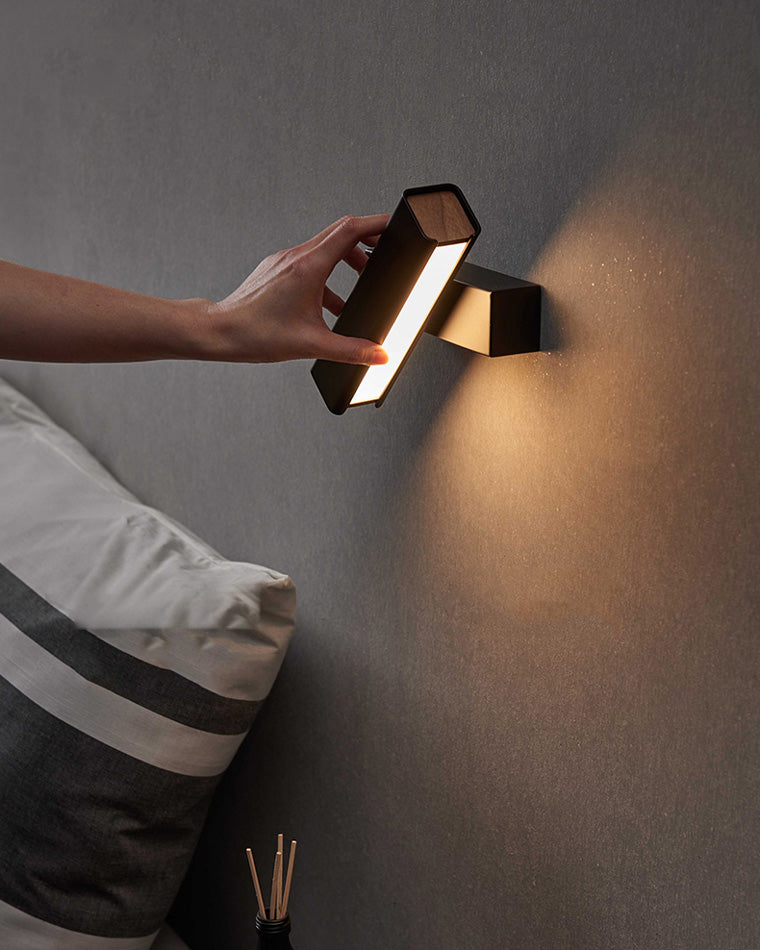 LumoEdge - Modern Minimalist Wall-Mounted Lights Rectangular Black & White Design | Adjustable Space-Saving Mount with Soft Accent Glow | Elegant Lighting for Bedroom, Hallway, or Living Area