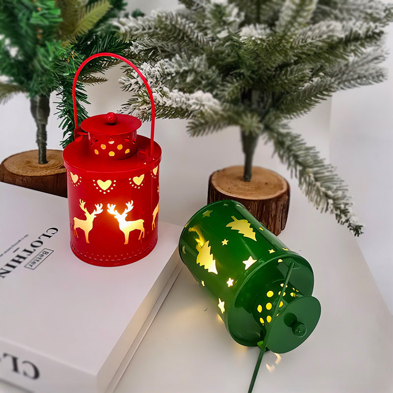 FestiveGlow - LED Lantern With Decorative Design And Flickering Light