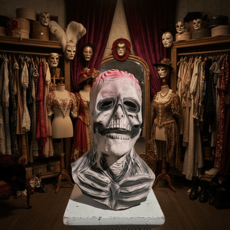 Realistic Skeleton Mask with Hat for Halloween Festivities