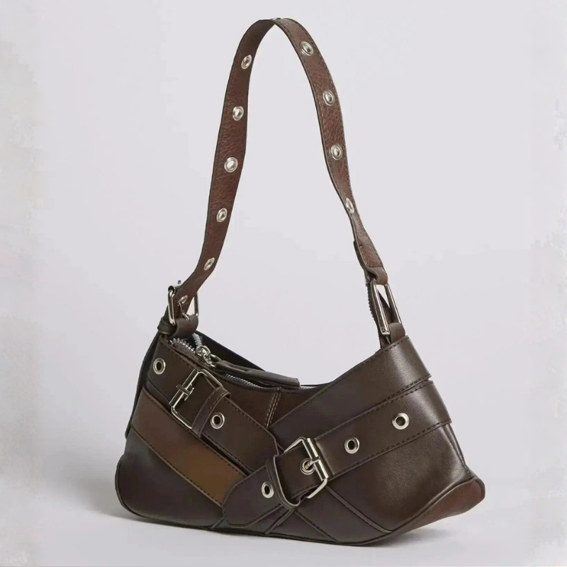 Zipped Compartment Shoulder Bag