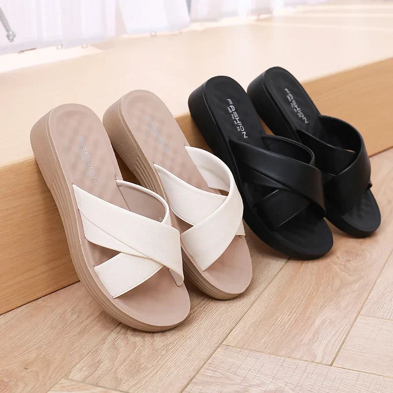 Women's Slip-On Cross Strap Slippers