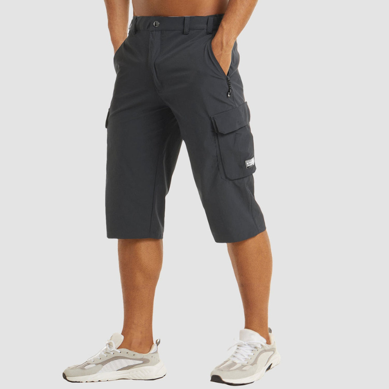 Men's High Waisted Knee Length Shorts with Multiple Pockets