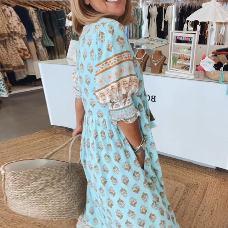 Floral V-Neck Summer Dress