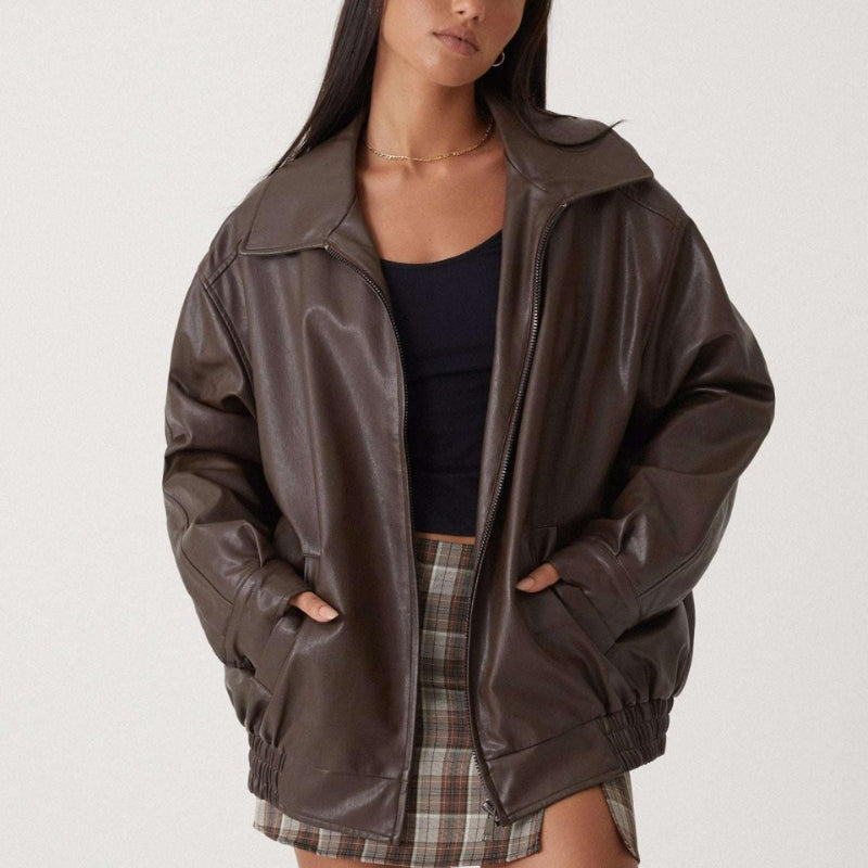 Classic Zipper Bomber Jacket