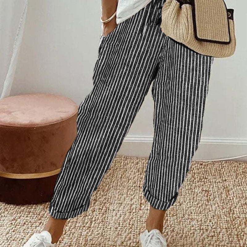 Women's Striped Loose Trousers