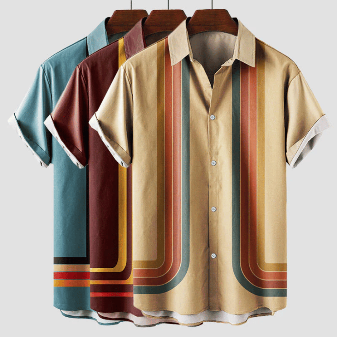 Felix Short Sleeve Shirt for Men – Casual Fit with Notch Collar and Button Closure