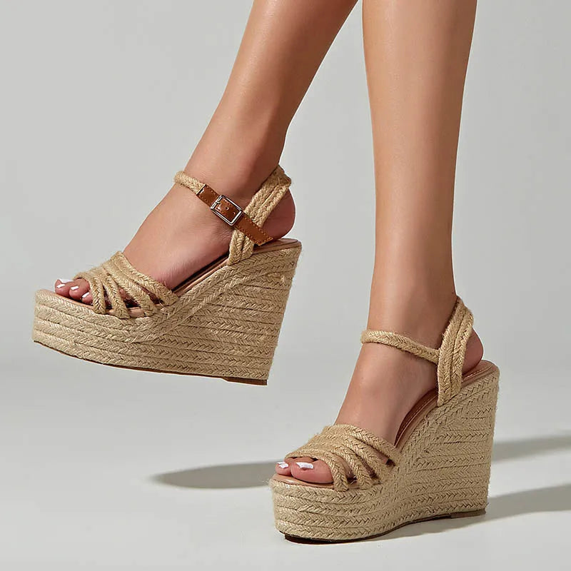 Women's Wedge Sandals with Adjustable Strap