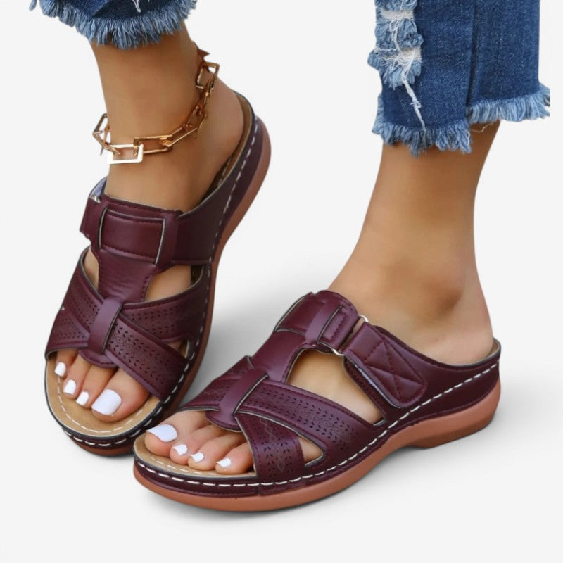 Women's Wedge Sandals with Velcro Strap