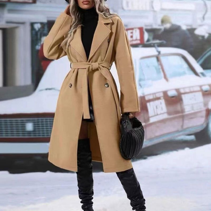 Women’s Belted Long Sleeve Coat