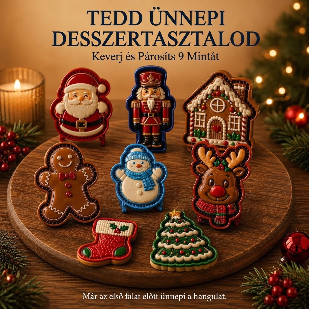FestiveMold - Mini tortaforma 9 ünnepi mintával