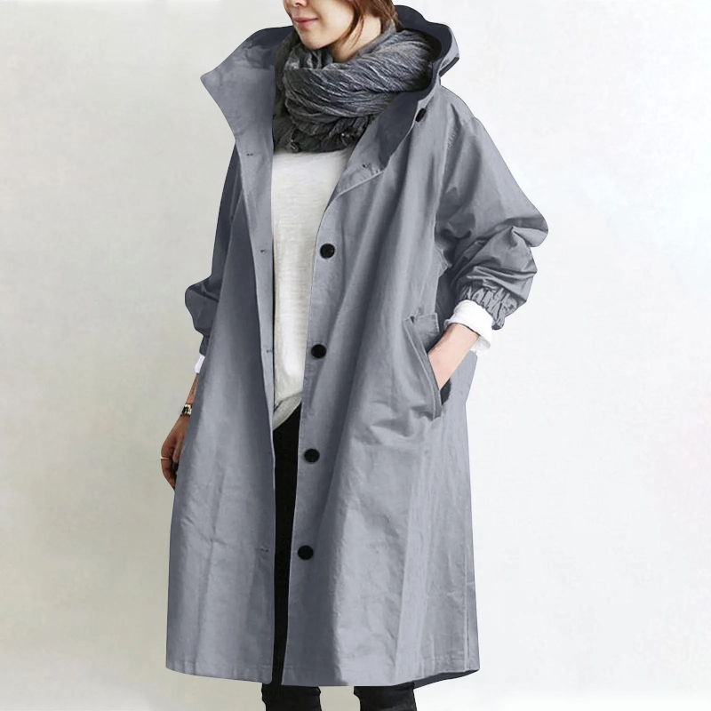 Stylish Oversized Long Sleeve Trench Coat for Women