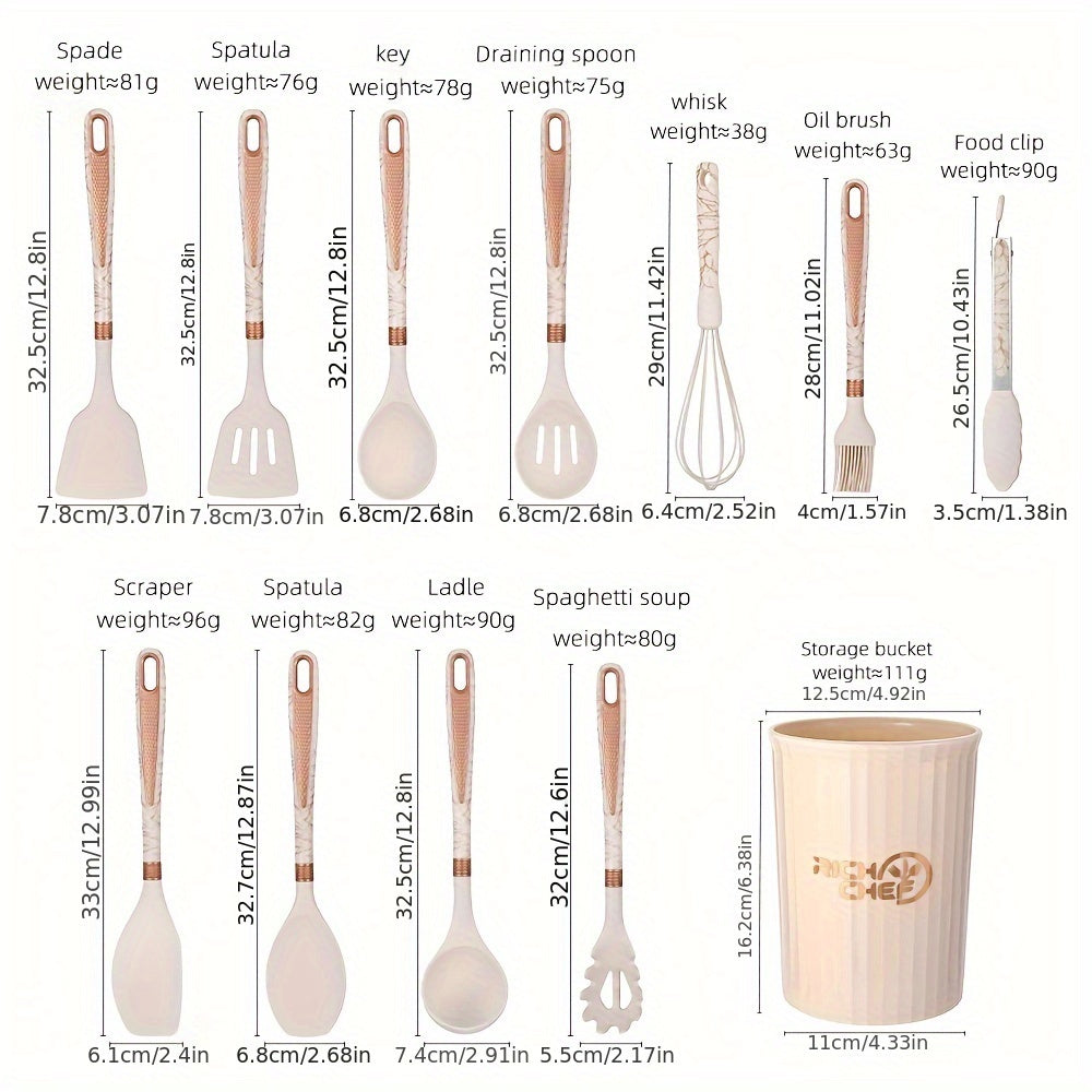 LuxeChef - Elegant Kitchen Utensil Set Premium-Quality, Heat-Resistant Tools with Ergonomic Handles | Non-Scratch Design Safe for All Cookware