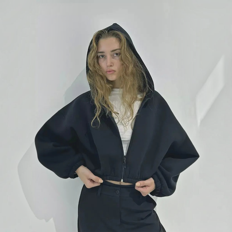 Women’s Stylish Hooded Zip Jacket