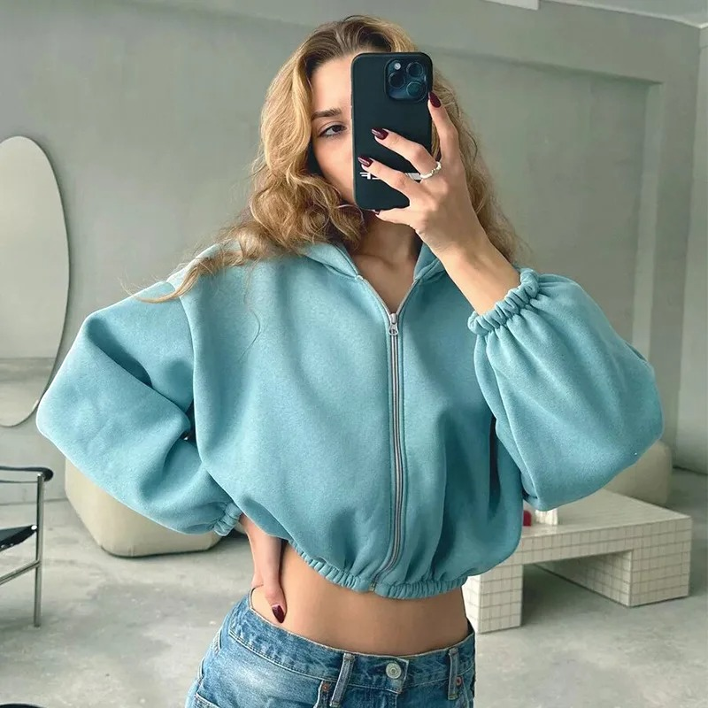 Women’s Stylish Hooded Zip Jacket