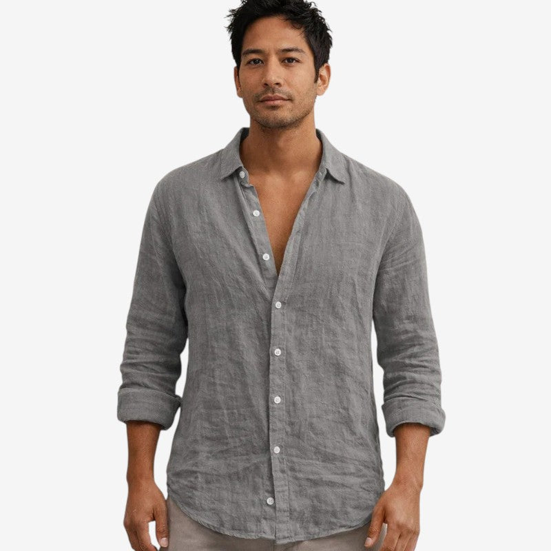 Men's Long Sleeve Shirt with Button Closure