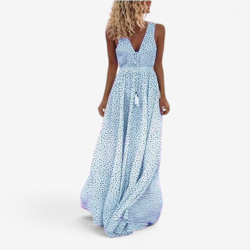 Women’s Sleeveless V-Neck Maxi Dress