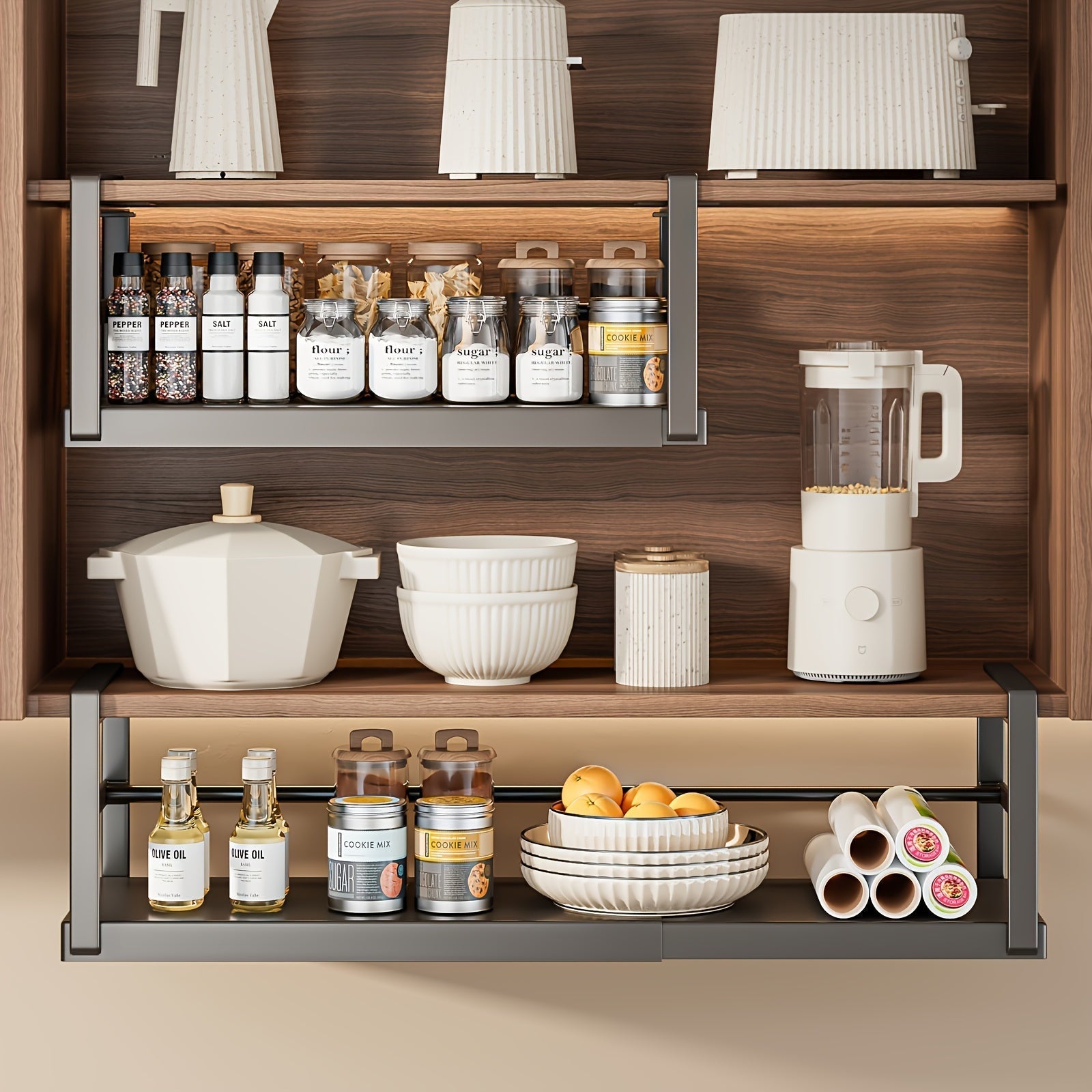AdjustaShelf Under-Cabinet Organizer – Expandable Metal Storage Rack