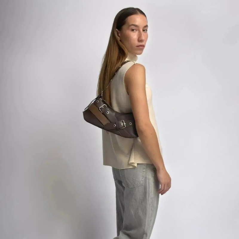 Zipped Compartment Shoulder Bag