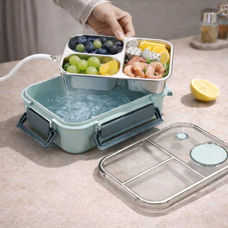 ThermoTray - Hőszigetelt ételtároló rozsdamentes acél rekeszekkel