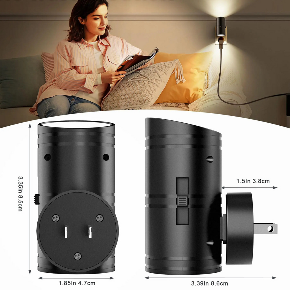 WallGlow - Modern Cylindrical Wall Lamps Sleek Matte Black Design | Warm Ambient Plug-In Glow for Easy Installation | Elegant Accent for Staircase, Bedroom, Kitchen, or Any Room
