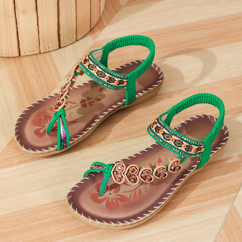 Womens Flat Sandals with T-Strap