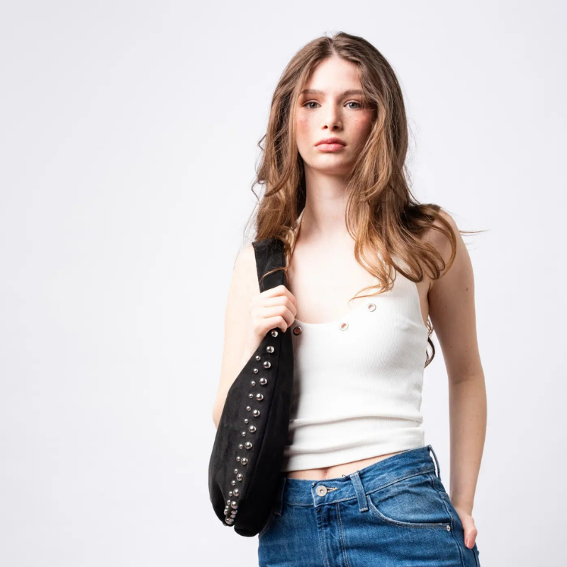 Women’s Shoulder Bag with Rivet Details