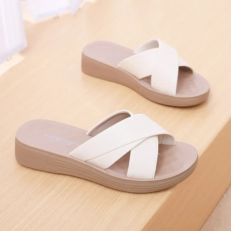 Women's Slip-On Cross Strap Slippers