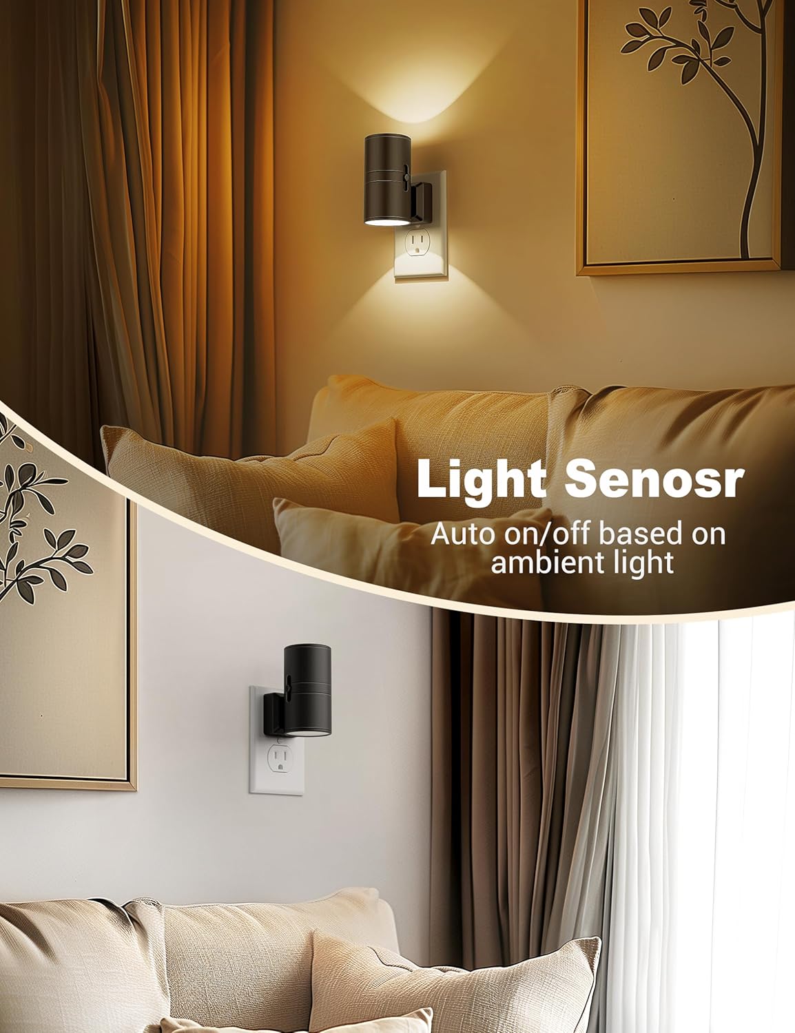 NightNova - Dimmable LED Night Light Soft & Energy-Efficient Illumination | Adjustable Brightness for Gentle Nighttime Glow | Ideal for Bedrooms, Nurseries, Hallways, or Bathrooms