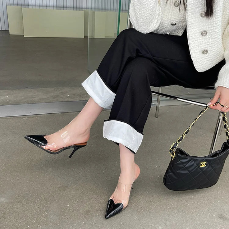 Pointed Toe Transparent Women’s Slippers