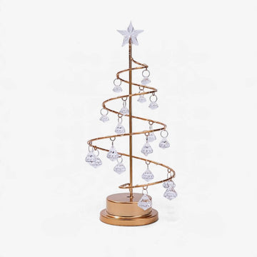 Lumetree - Spirál fém díszfa kristály díszekkel és LED világítással