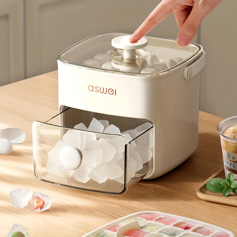 ChillMate - Ice Cube Storage and Dispenser Neat, Space-Saving Ice Organization | Easy-Access Pull-Out Drawer for Quick Ice Retrieval