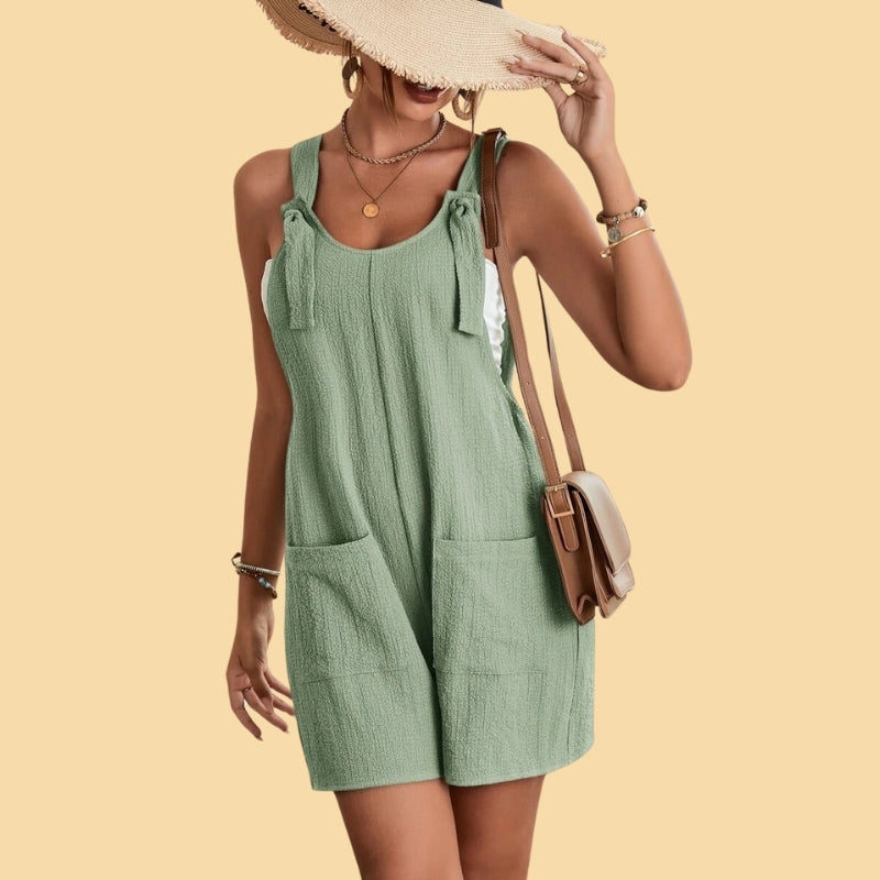 Camila - Casual Short Overall with Straps