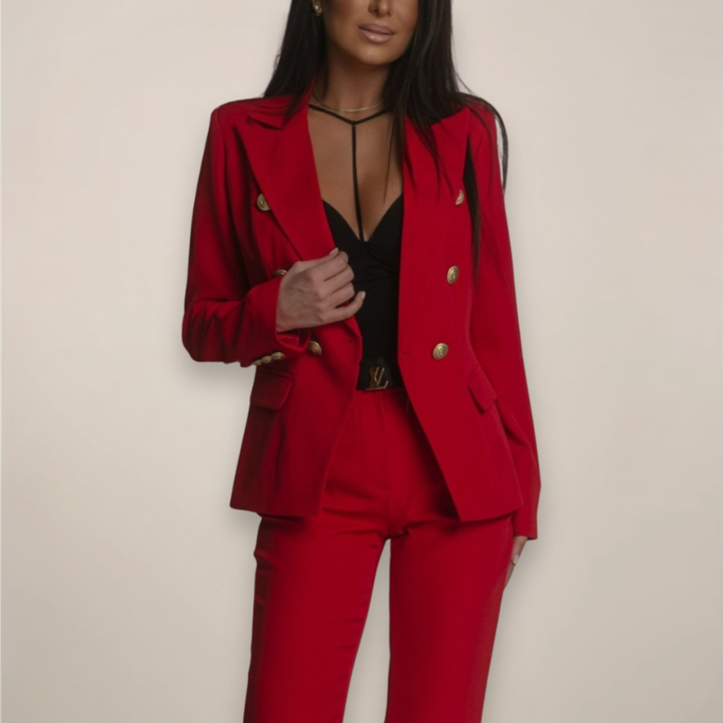 Structured Blazer Wide-Leg Suit Set