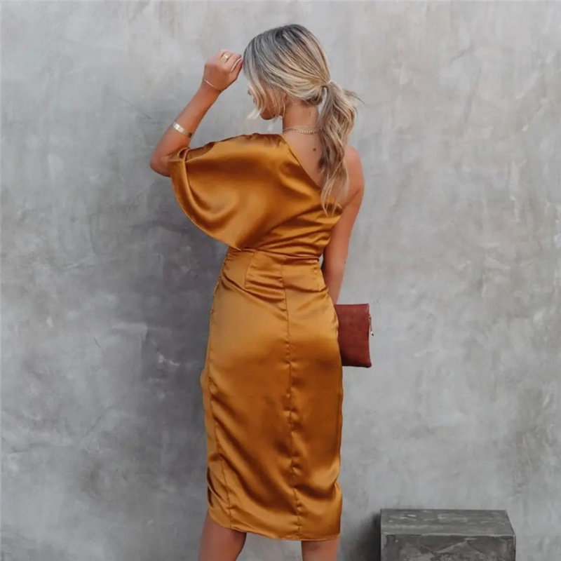 Women’s One Shoulder Draped Dress