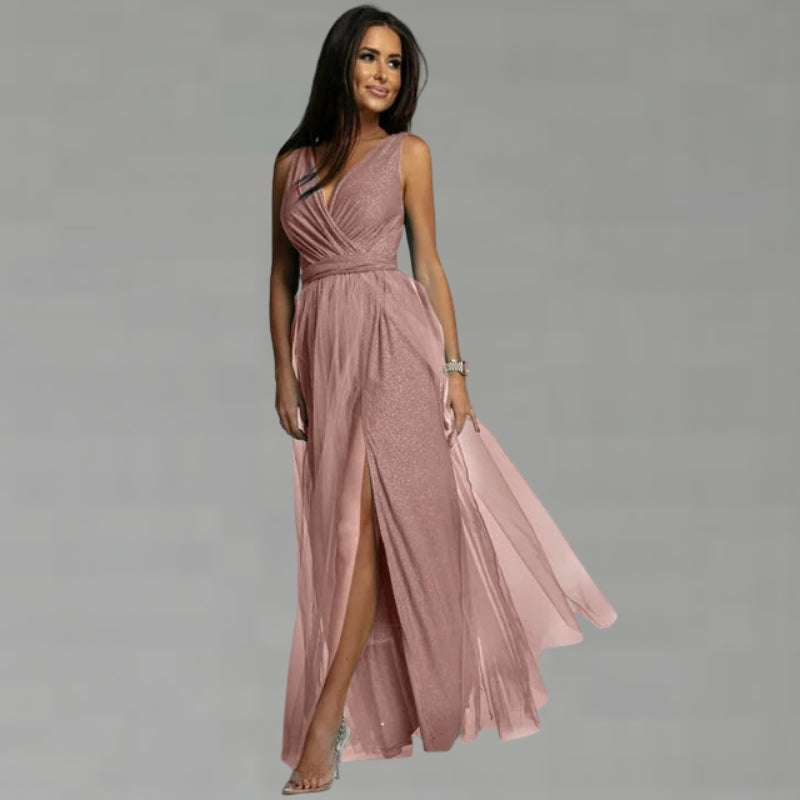 V-Neck Sleeveless Maxi Dress