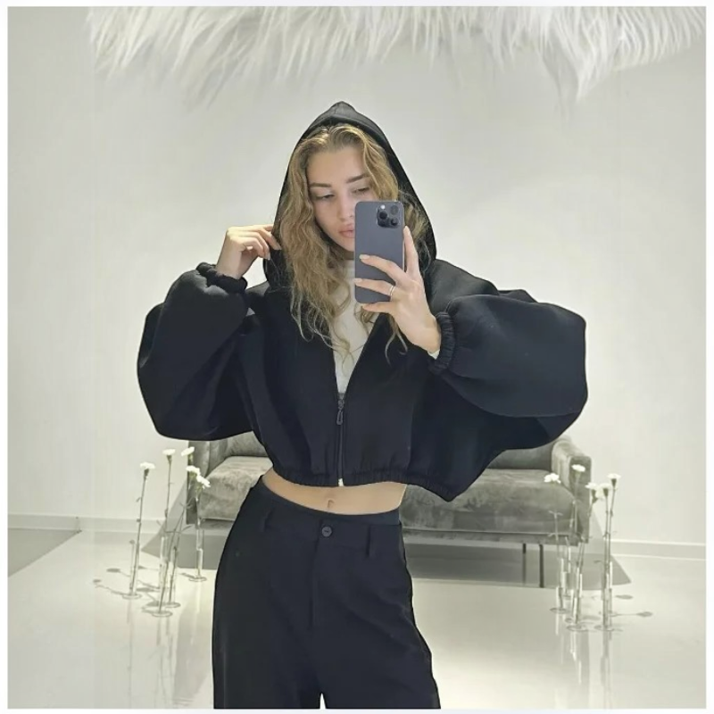 Women’s Stylish Hooded Zip Jacket