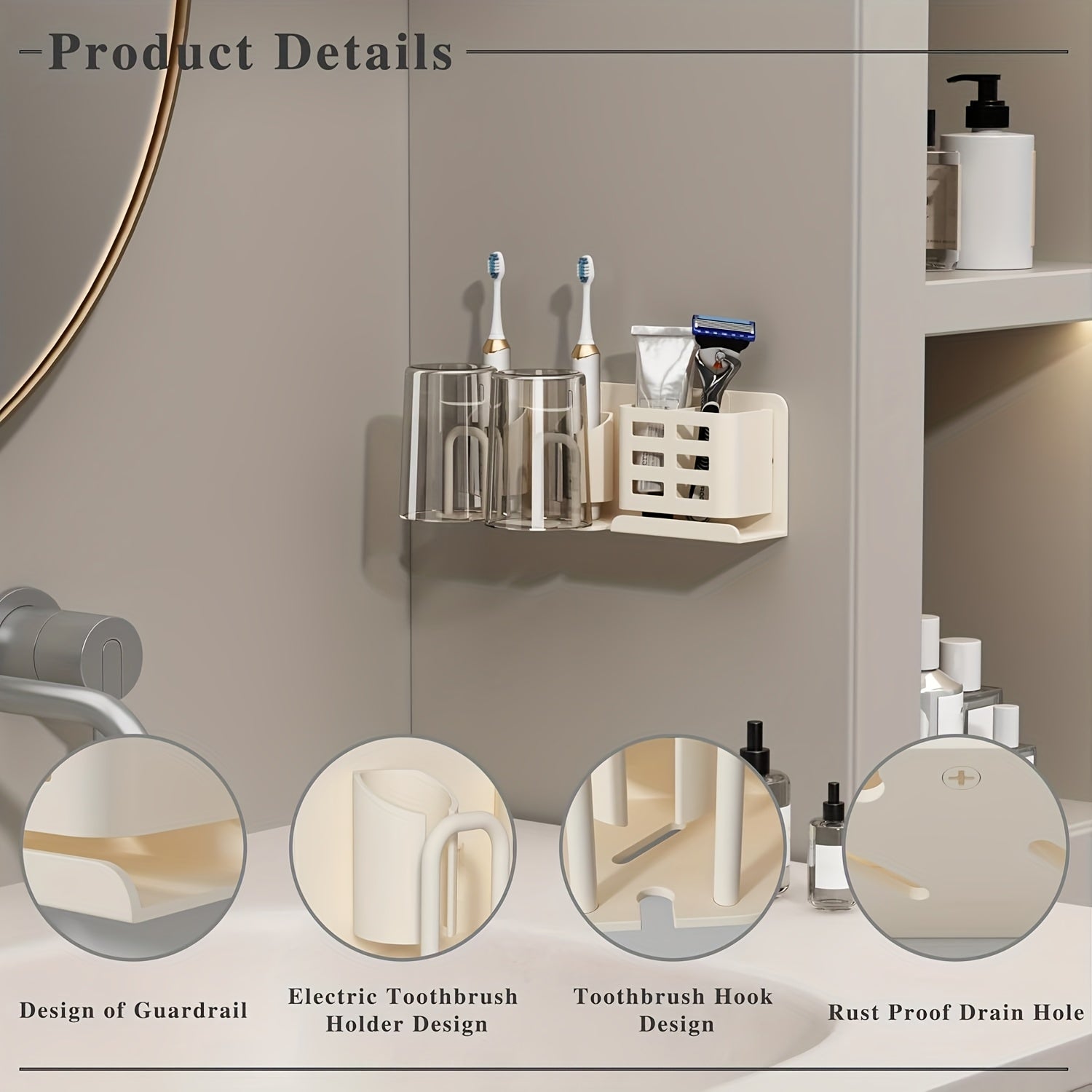 CleanHold Wall-Mounted Electric Toothbrush Organizer