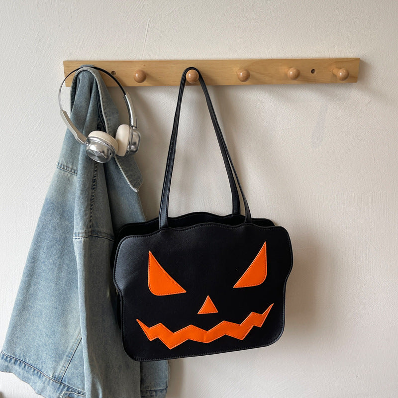 Spooktacular Halloween Messenger Bag with Pumpkin Print