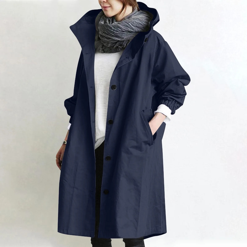 Stylish Oversized Long Sleeve Trench Coat for Women