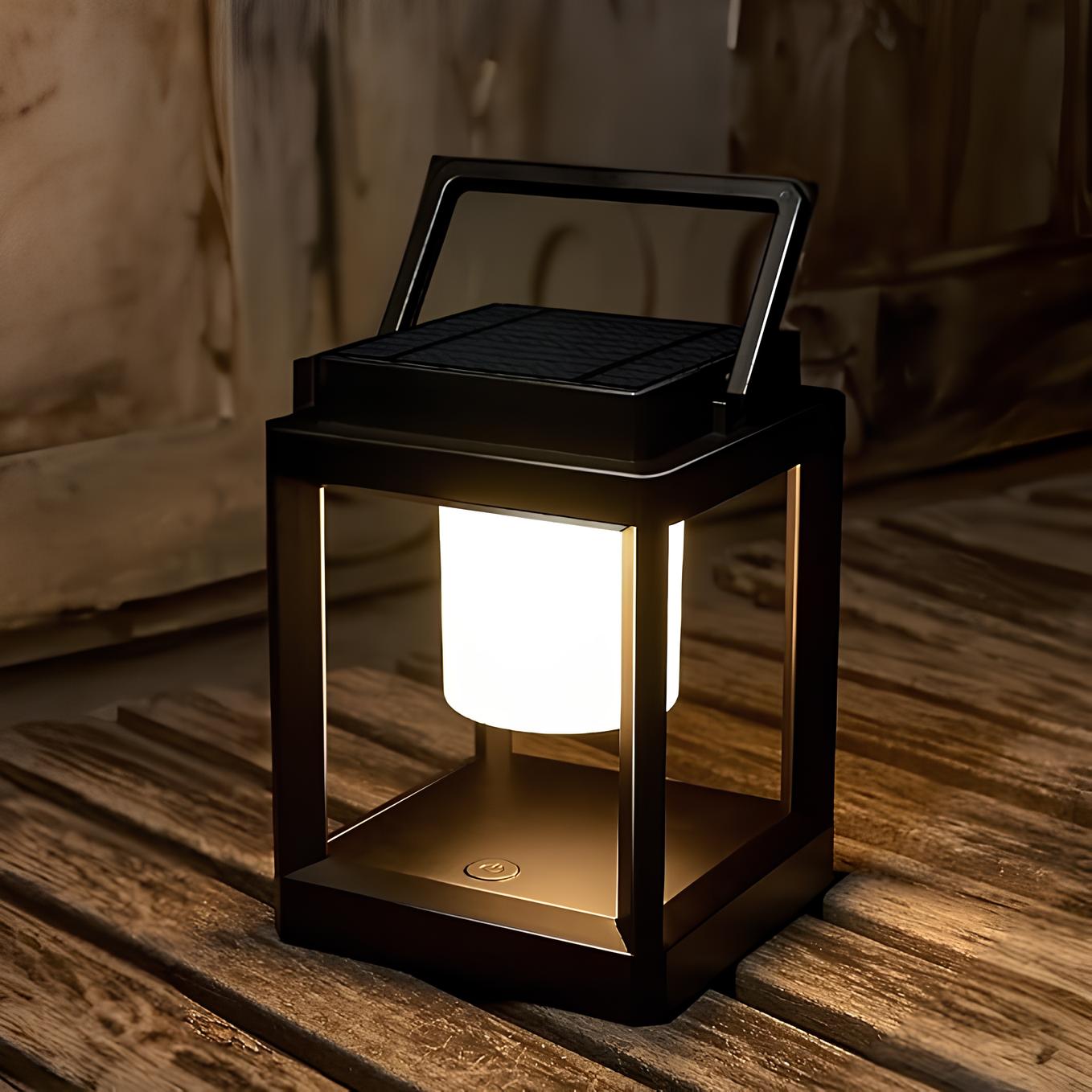 Lyssol - Portable Solar Lamp Adjustable Brightness for Outdoor Use | Wireless and Weather-Resistant Design | Cozy Ambient Lighting for Garden, Balcony, Camping, or Patio