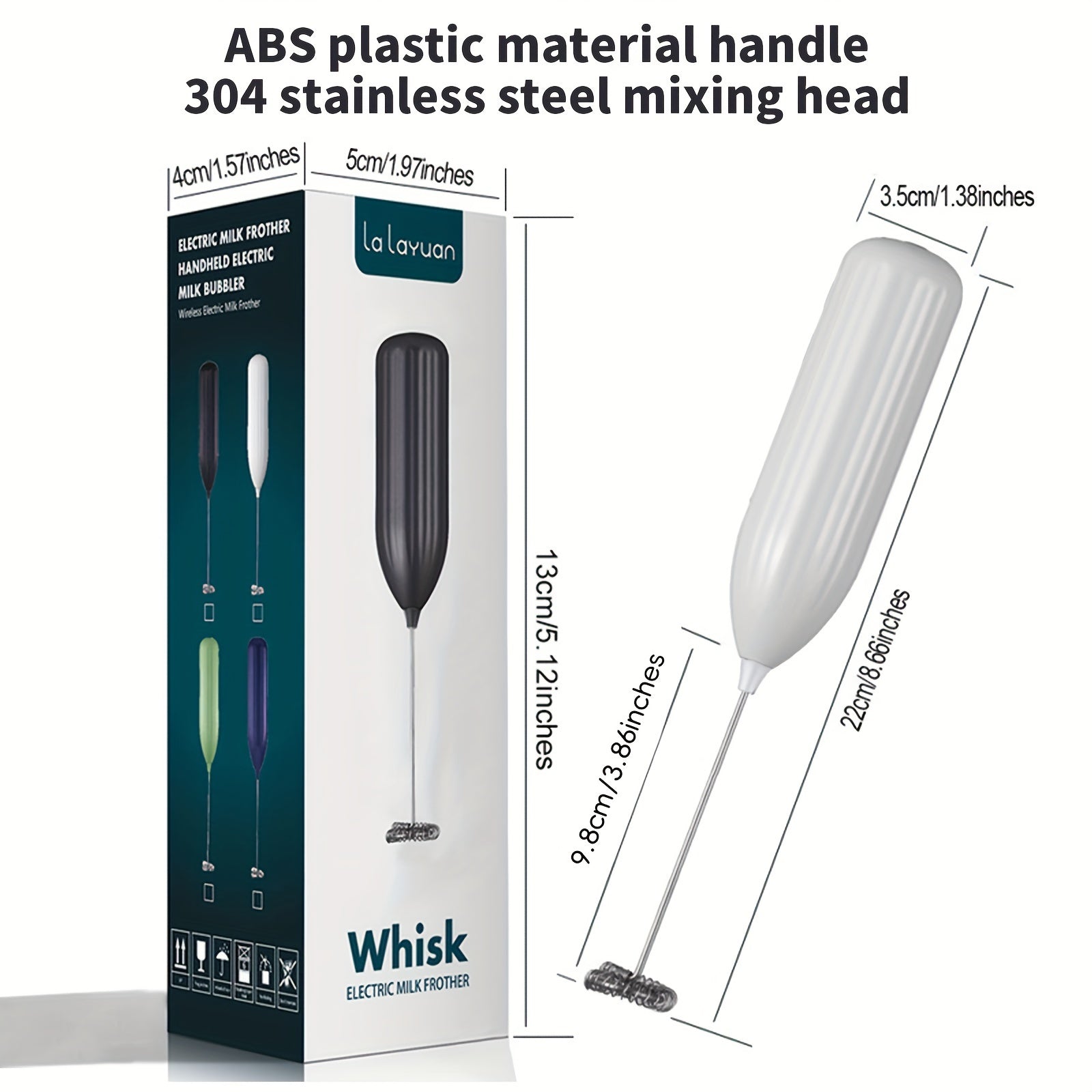 DrinkMixer - Battery-Operated Handheld Milk Frother Effortless Frothing for Barista-Quality Drinks | One-Touch Operation for Smooth, Creamy Texture