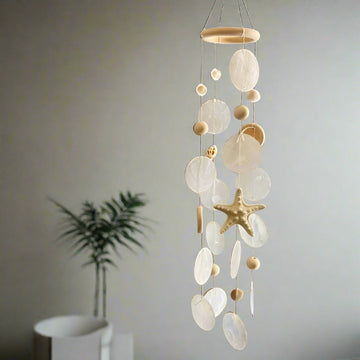 SeaWhispers - Coastal Shell and Starfish Wind Chime Decor
