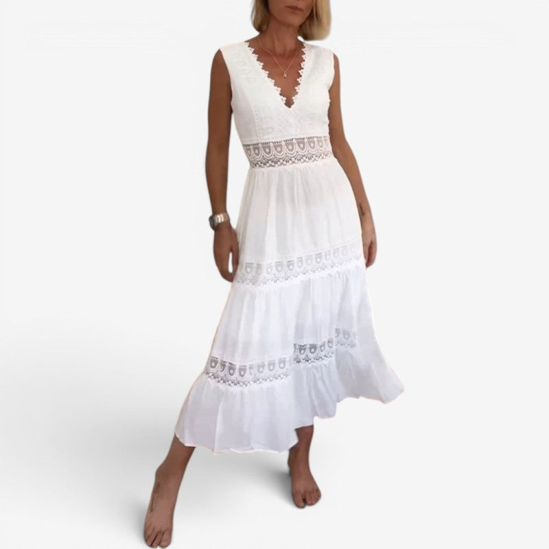 Women’s Sleeveless V-Neck Midi Dress
