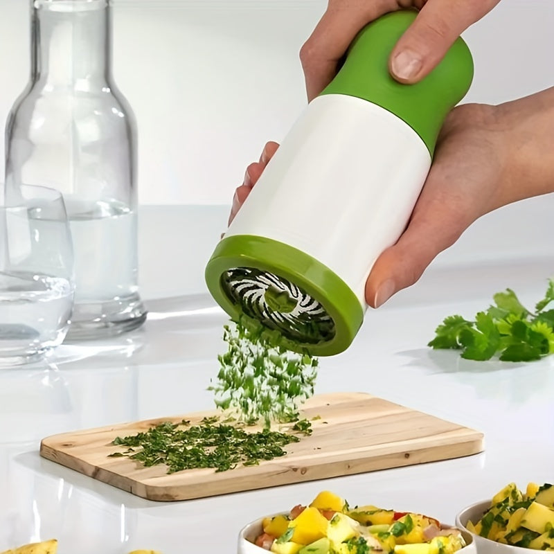 HerbMate - Manual Handheld Herb Chopper Sharp Stainless Steel Blades with Ergonomic Handle | Compact, Lightweight, and Easy to Clean