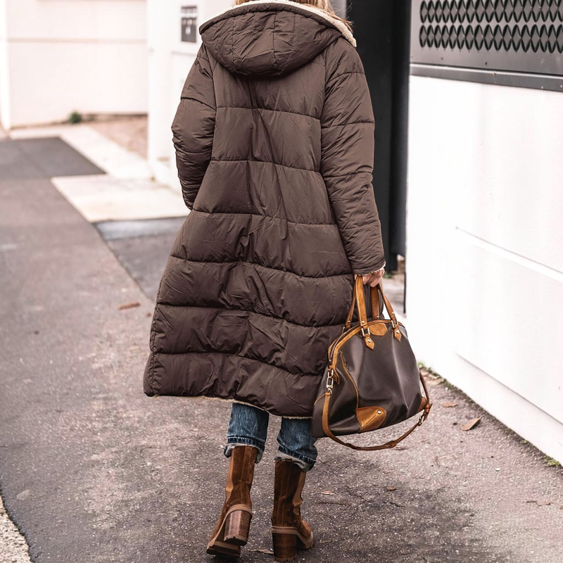 Women's Long Sleeve Hooded Parka Coat