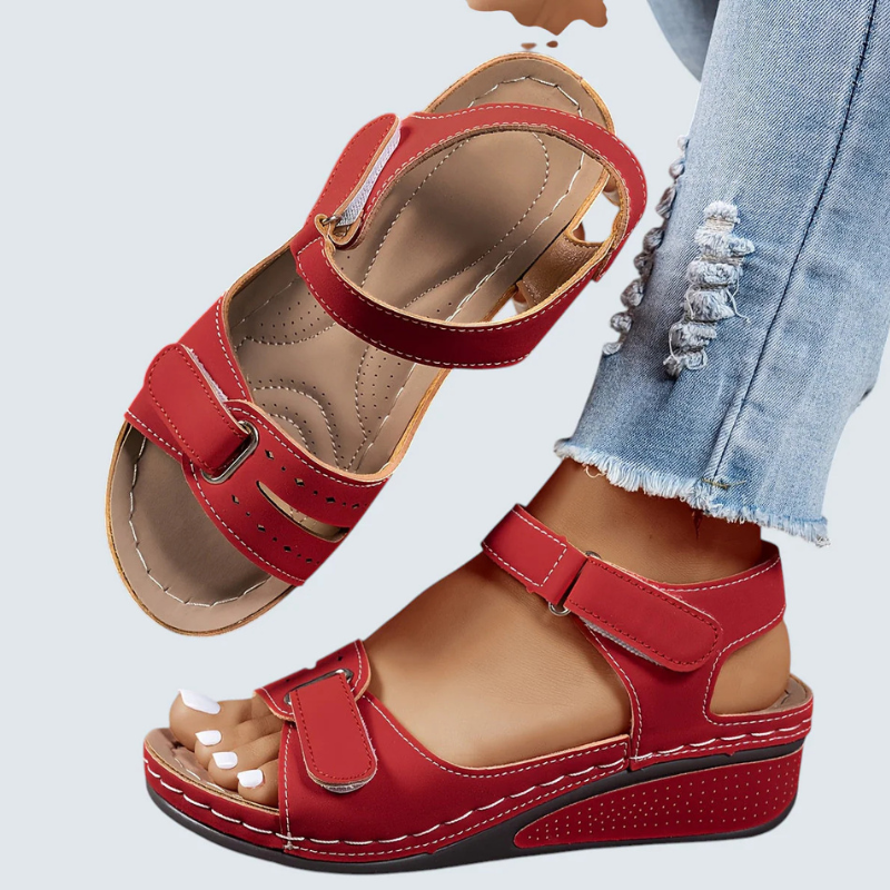 Wedge Sandals with Velcro Strap for Women
